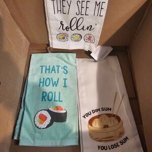 New Funny Kitchen Tea Towels – Set of 3 (Food Theme)